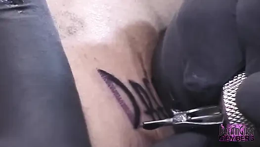 She gets dream girls tattooed on her nice ass