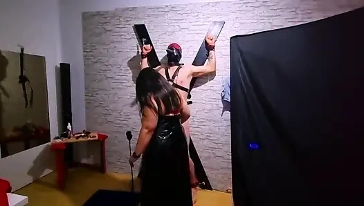 Slave Is Completely at the Mercy of St. Andrew's Cross Part 2-3