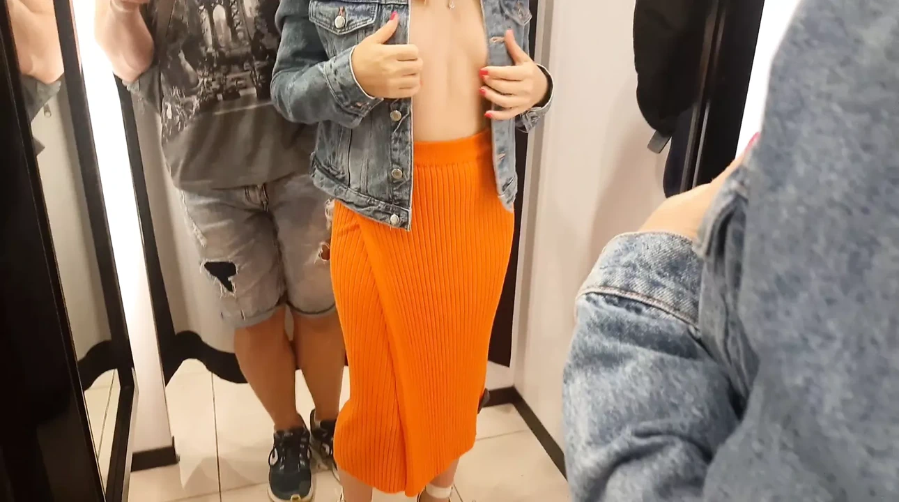 A Sexy Stranger Asked Me to look at her in the fitting Room.