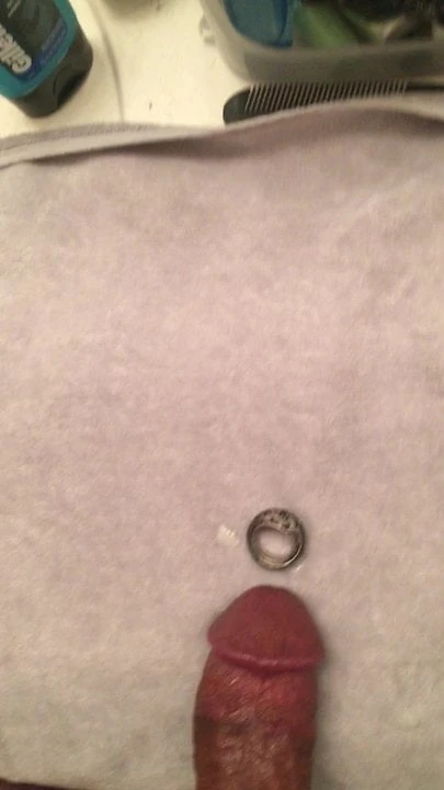 Cumming on wedding ring.