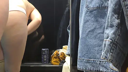 Masturbating in a dressing room