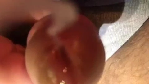 Slow motion cumshot towards camera. (low quaility)