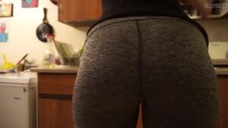 Girl farting in tights, jeans and panties