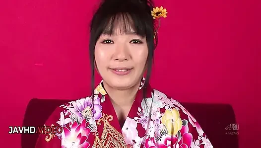 Chiharu's Sexy Kimono Seduction Ends with Ecstatic Asian Creampie Threesome