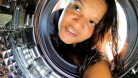I Got Stuck in the Washing Machine My Black Dick Stepson Took Advantage and Fucked Me