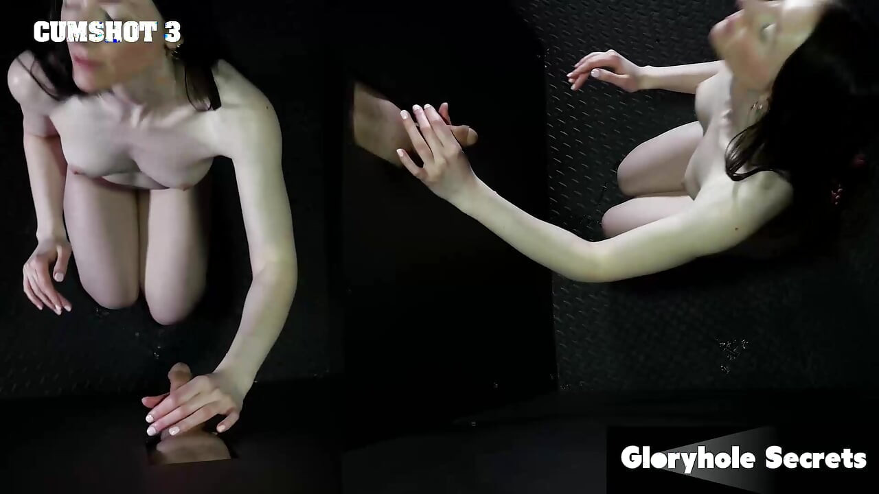 GLORYHOLE SECRETS - Brunette Babe Celestina Blooms Sloppy Gloryhole BJ