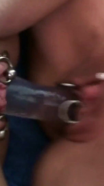 Key moment from "German Long Labia Piercing MILF Lesbian Double Dildo German"