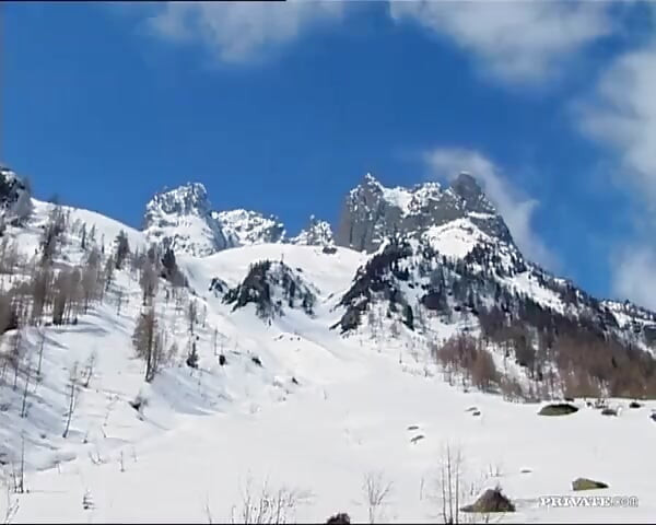 On a Snowy Mountain Giving a Blowjob...
