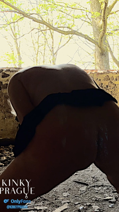Horny Czech BBW MILF with huge tits masturbates her wet cunt until she squirts in BDSM dungeon