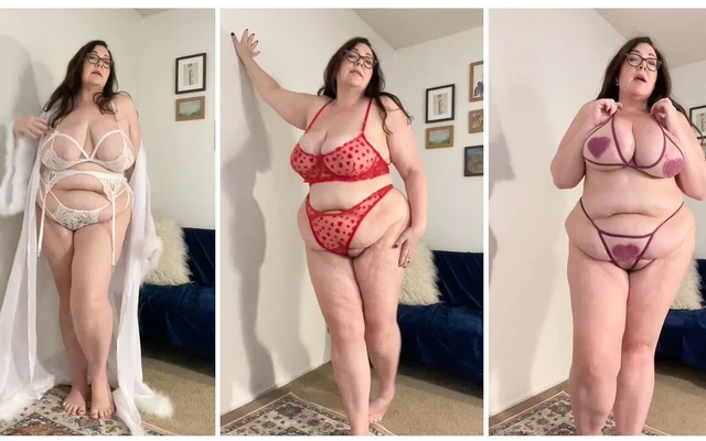Busty BBW Babe Tries on Sexy Lingerie