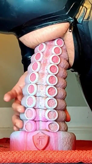 Thrilling moment from "Shoving a dildo tentacle up my Ass - Deep Anal Insertion"