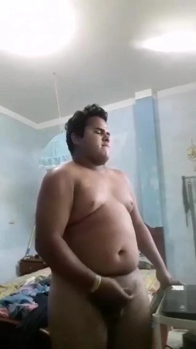 Chubby playing music and masturbating at the same time