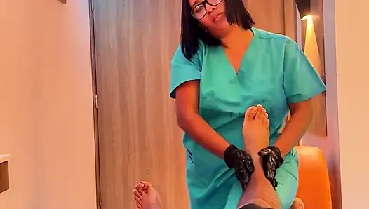 POV Sensual Latina Massage - Relaxing Music, HJ & Blowjob Finish