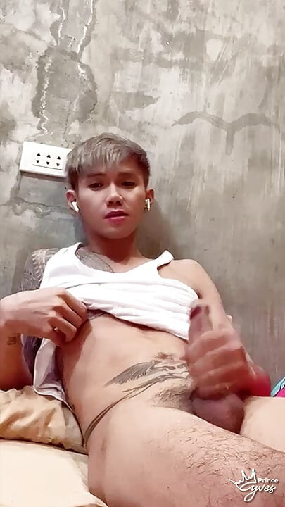 Inked Boy Nipple Tease, Jerking Off, and Cumming