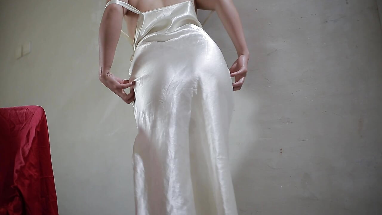 Satin Dress Girl Fuck from behind