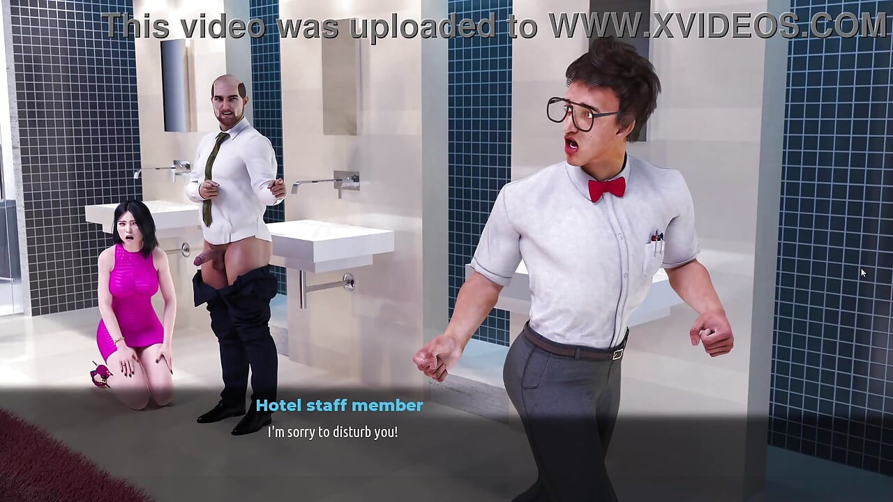 Mote Business #1 - Monica suger pikk to ganger i toalettet - Pornospill, Voksen spill, 3d spill