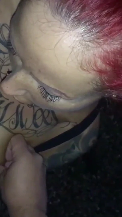 Emotional moment from "Real German Redhead Street Hooker Give Stranger Public Blow"
