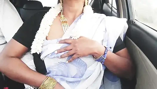Indian Bhabi Car Sex. Beautiful Saree Housewife Try to Fucking with Stepson Car Drive.telugu Dirty Talks.