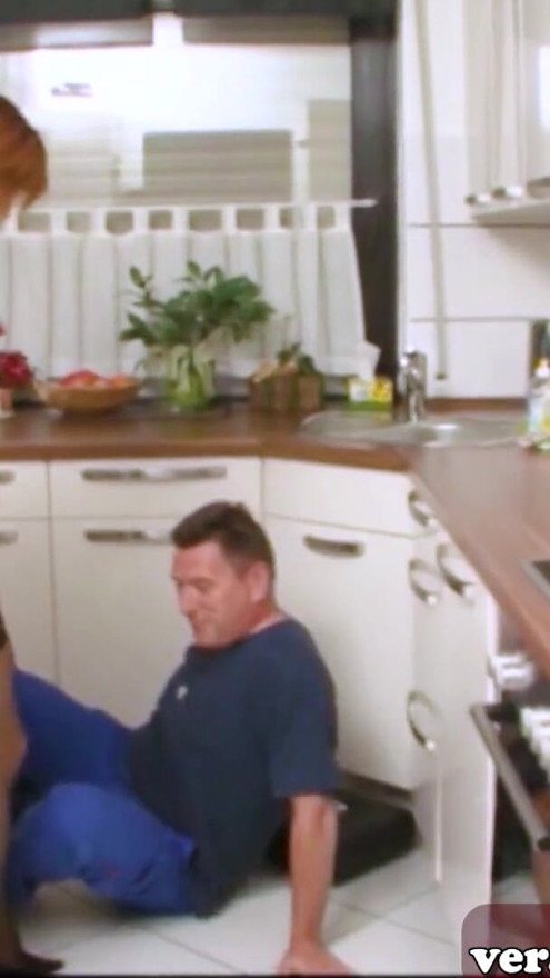 german skinny housewife milf fuck in standing in kitchen | Clip 1