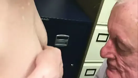 My worm of a husband eating 7 other men's cum