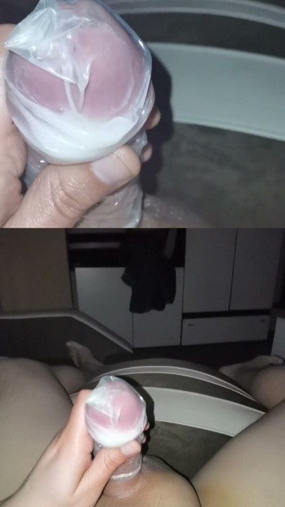 Loud Moaning Cum In A Condom After I Caught My Bestie Taking A Shower | Clip 3