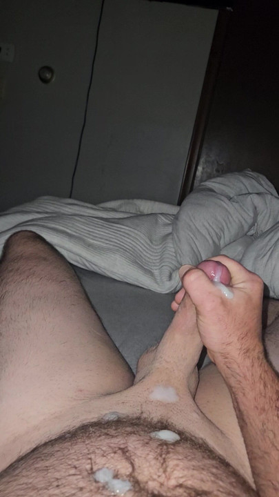 Hard cumshot from jerking off