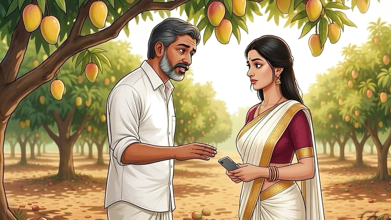 Mango Harvest Owner Getting Fresh Mango in His Farm