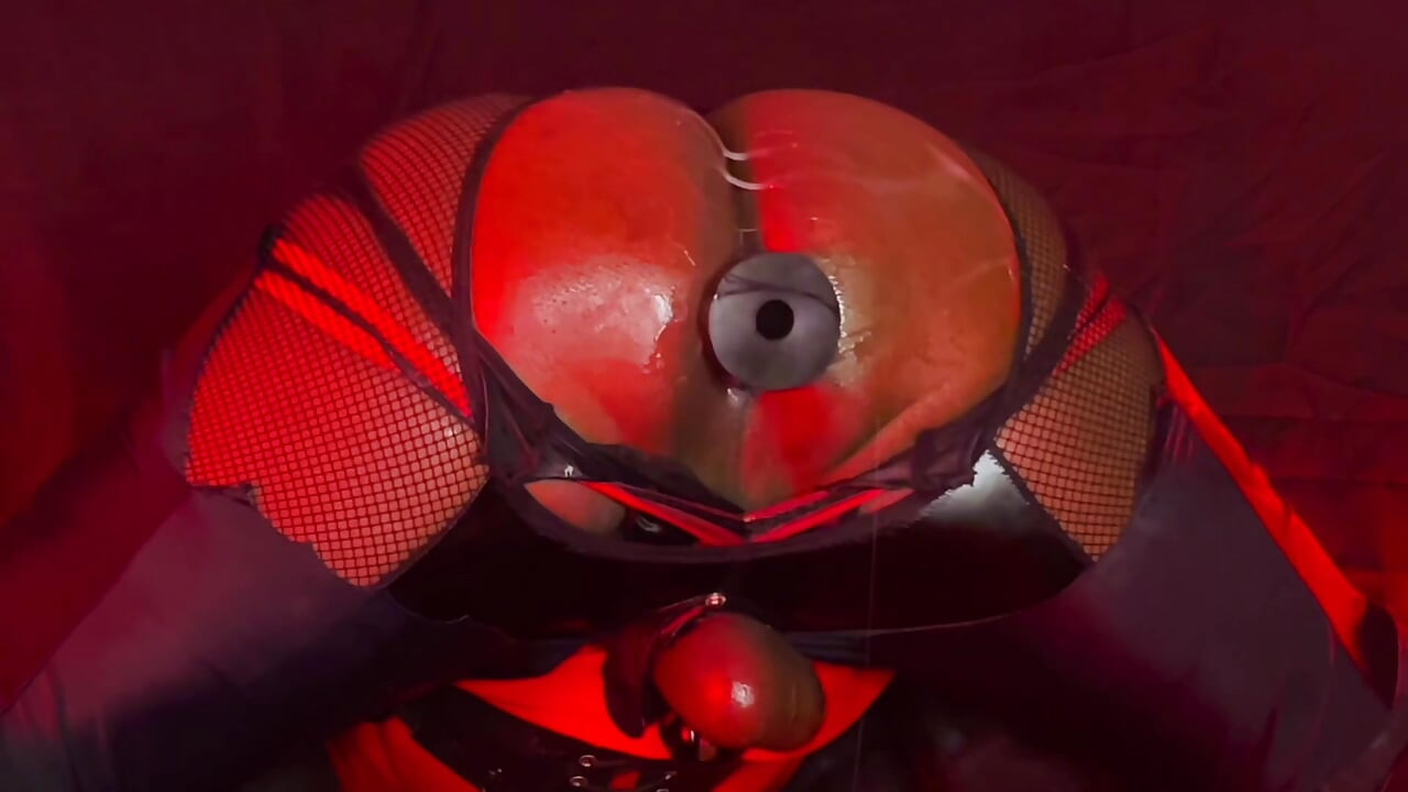 Juicy booty riding cone shaped dildo