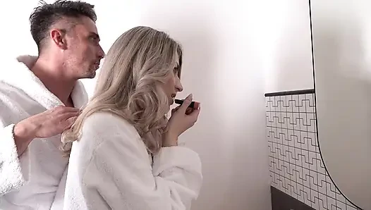 A Big Dick Fucked This Skinny Bitch's Mouth and Asshole