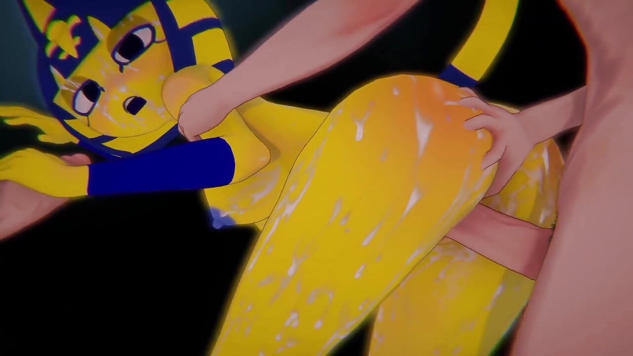[animal Crossing] - Ankha Entering the Zone (riding the Villager & POV Zone Dance) (4k/60fps)