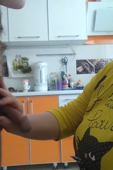 Mother-in-law again frees my balls from cum while doing blowjob
