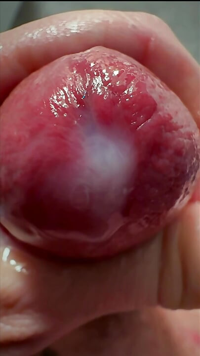 Macro Cum Shot. Ultra Close-up Ejaculation