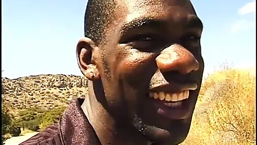 Black Cowgirl Rides a Big Black Cock on the Beach