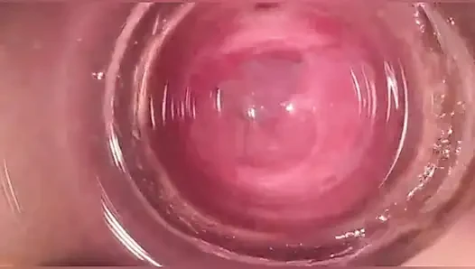 Kamera di vagina, serviks pov, creampie