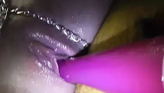 My hot kinky wife play vibrator in her wet horny pussy