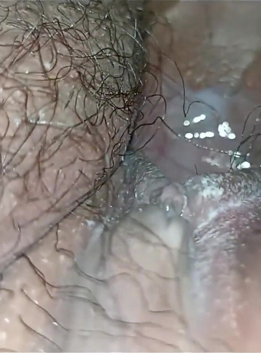 Fucking Open Legs of Wife with Chubby and Hairy Pussy