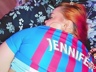Redhead Stepsister Fucks Her Stepbrother in Fc Barcelona Shirt After Losing in Fifa