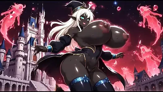 Dark sorcerer girl dance in her castle (Ai animation)