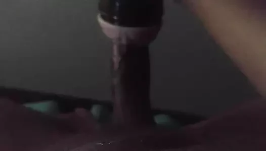 My BBC stretching a fleshlight