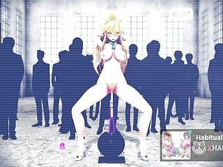 Gohoushi djeeta-chan i księżniczka pieprzą się ostro, hentai 3d, maszyna do seksu mmd r18 cum