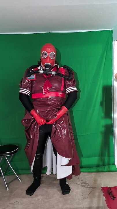 Gasmask e bubble bottle backpack, menina da escola de pvc e varinha vibrador