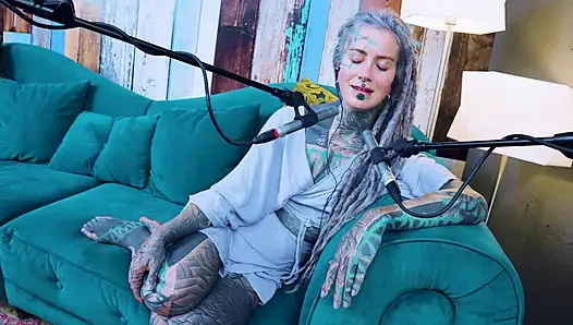 I talk about U - uncomfortable - ASMR podcast SFW talking goth skinny girl dreadlocks tattoo model inked girl