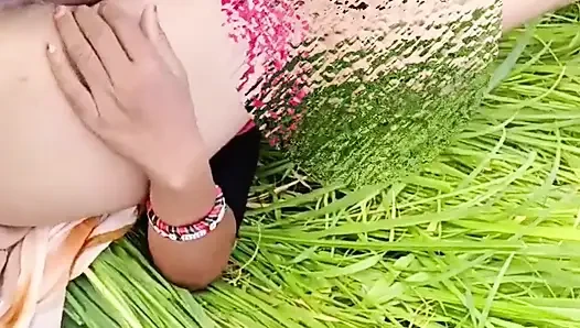 The stepbrother had made his real sister to kick her ass in his millet field, brother, tear my ass and my pussy