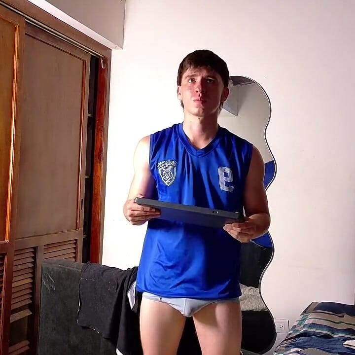 Muscular Sportsman in Warm Underwear