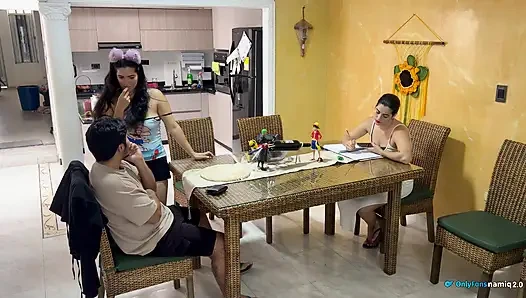 I fucked my girlfriend's daughter in front of her and she didn't notice!