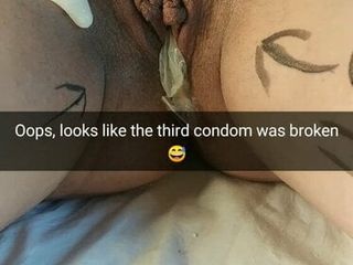 Le troisième préservatif a été cassé et ma femme prend un creampie infidèle