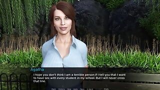 Futa 约会模拟 5 agantha 不是一个害羞的老师，她喜欢做爱并被干