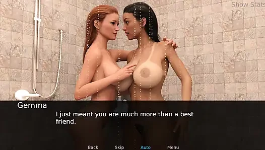 Projekt heiße ehefrau: 2 damen spielen miteinander unter der dusche.