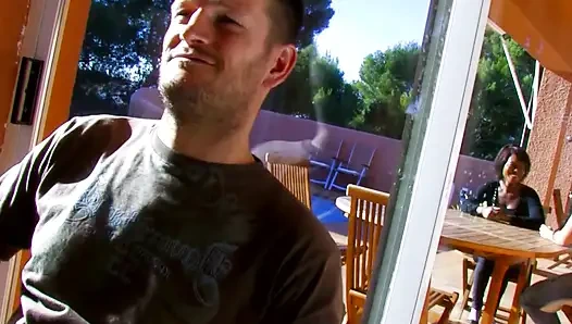 Lucky Guy Bangs Two Young Sluts Pool Side