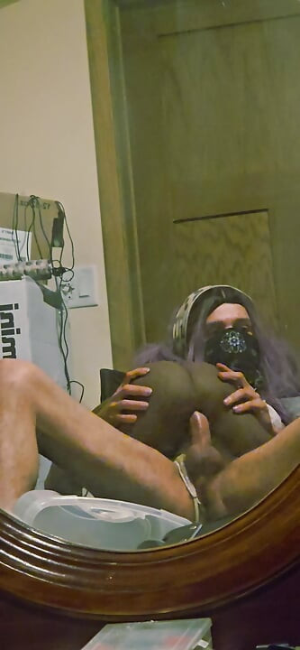 Purple-Haired Sissy Slut in Lace - Tgirl Creampie & Cum Play